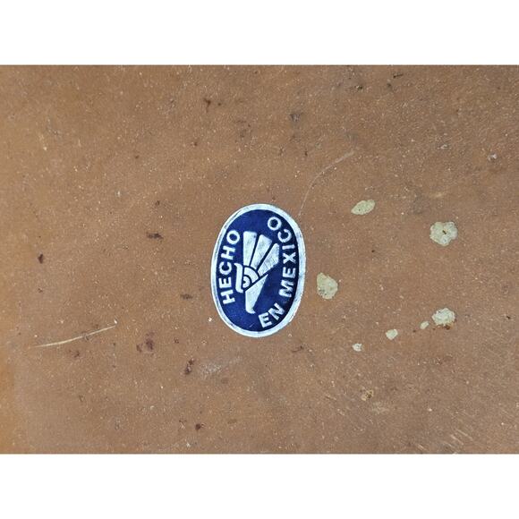 Vintage Mexican Folk Art Pottery Hand Painted Wall Hanging Plate 18.5" Round - Picture 5 of 7